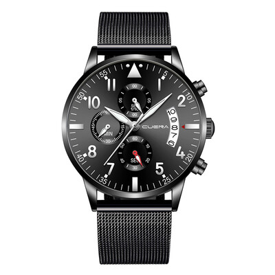 

Gobestart Men Stainless Steel Luxury Military Analog Sport Quartz Mens Wrist Watch