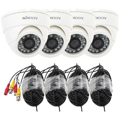 

KKmoon® 800TVL Security Kit with 4pcs CCTV Camera 4pcs 60ft Video Cable IR-CUT Home Surveillance NTSC System Power Plug 1EU