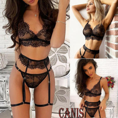

Womens Underwear Bra Set Sexy Lingerie G-string Nightwear Lace Bandage Clothes