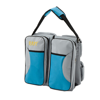 

Multi-function Foldable Crib Bed Folding Bag Large Capacity Portable Mummy Bags Newborn Carrier Shoulder Handbag TravelNavy Blue