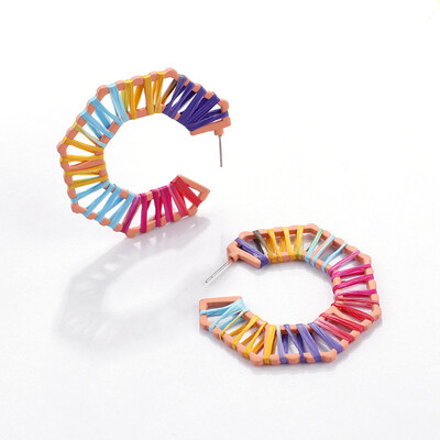 

Flashbuy Handmade Rattan Drop Earrings For Women Trendy Rafite Geometric Pendantes Rattan Earrings Style Party Fashion Jewelry