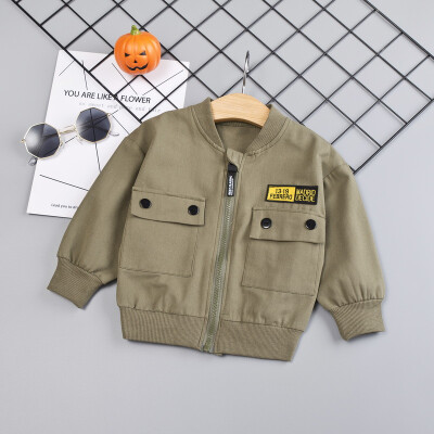 

Autumn Baby Boy Outerwear Cartoon Print Casual Zipper Sweatshirt Kids Outfits Tops