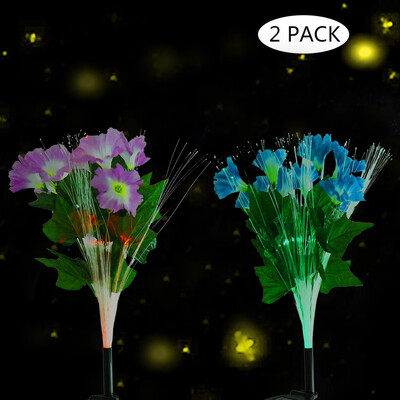 

Siaonvr 2 Pack Solar Garden Lights Outdoor Multi-Color Changing LED Solar Flowers Lights