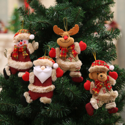 

〖Follure〗4Pcs Christmas Ornaments Gift Santa Claus Snowman Tree Toy Doll Hang Decorations