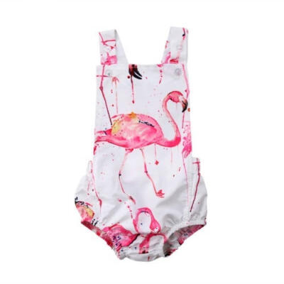 

Summer Little Girl Cute Sleeveless Big Flame Bird Romper