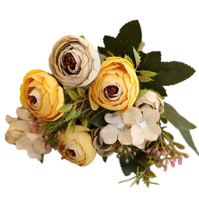 

1Pc Artificial Tea Rose Hydrangea Fake Garden Flower DIY Home Decor Photo Prop