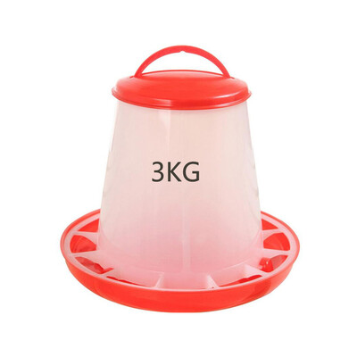 

〖Follure〗30kg Plastic Food Feeder Chicken Chick Hen Poultry Lid Handle