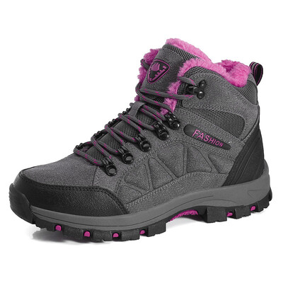 

High help plus hair couple models non-slip wear-resistant rubber outsole hiking shoes outdoor warm hiking shoes snow shoes 8013