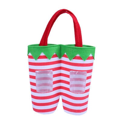 

Elf Pants Wine Bottle Supplies Stripe Christmas Handbag Xmas Home Decor