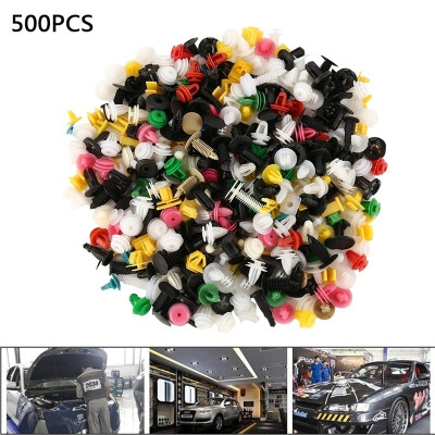 

500PCS Car Mixed Universal Door Trim Panel Clip Fasteners Auto Bumper Rivet Retainer Push Engine