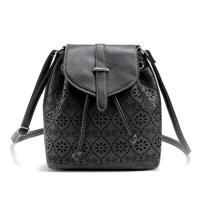 

Hollow Out Solid Color Draw Crossbody Bag