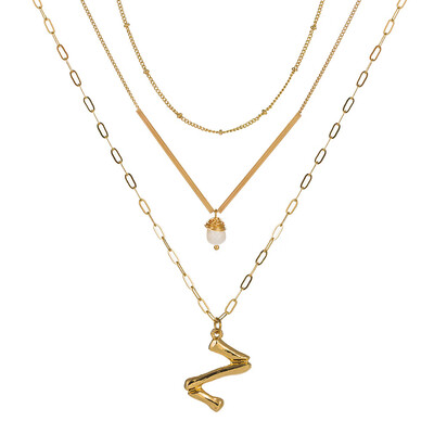 

Cute Natural Pearl Initial Necklace Personalized Letter Necklace Name Jewelry For Women Accessories Gold color Girlfriend Gift