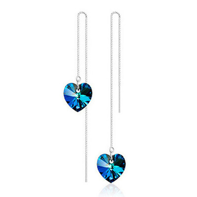

Crystal Heart Drop Earrings Wire Jewelry Valentine Gifts Ocean Heart Earring Ear Heart Earrings Crystal Dangle Drop Earrings