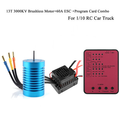 

Tailored 13T 3000KV Brushless Motor60A ESC Program Card Combo For 110 RC Car Truck