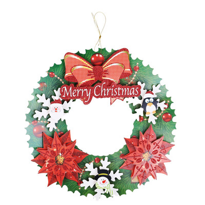 

〖Follure〗1 PC 35 cm Christmas Holiday Paper Wreath Door Ornament Garland Decoration