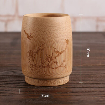 

Japan Teaism Engraving Tea Cup Natural Bamboo Joint Wine Tea Cup for Home Tea Table Decoration Tea Ceremony Lotus Magpie Cupss