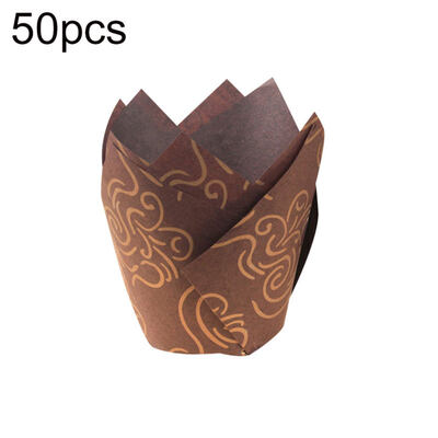 

50Pcs Oil-proof Tulip Cake Cup Muffin Cupcake Liner Paper Dessert Baking Holder
