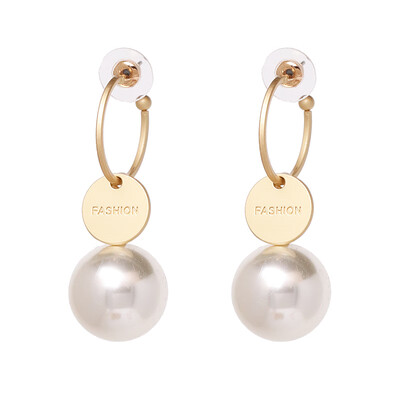 

AOTEMAN 2019 gold color metal flower statement earrings for women Bohemia wedding party jewelry fashion pearl earring Brincos