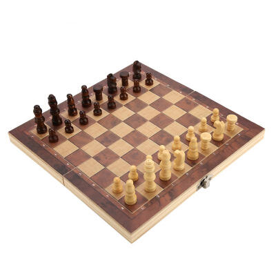 

Greensen 3 in 1 Wooden International Chess Set Board Travel Games Chess