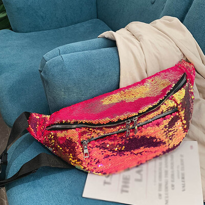 

Tailored Womens Fashion Large Shoulder Bag Sequined Messenger Bag Contrast Tote