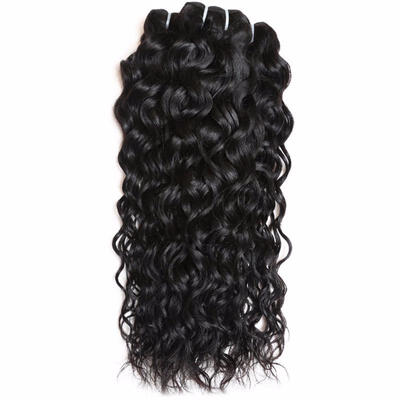 

4 Bundles Malaysian Human Hair Water Wave Natural Color 100 Bouncy Non Remy Hair Extension 8-28