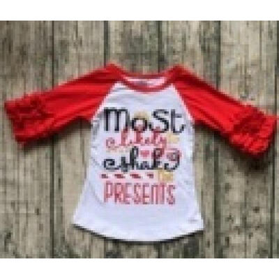 

Christmas Toddler Baby Girl Ruffle Long Sleeve Tops T-shirt Clothes 0-5T