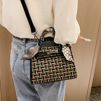 

Woolen bag handbags new 2019 Korean version of the fashion portable Kelly bag shoulder Messenger bag senior sense of the atmosphere