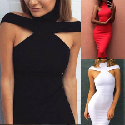 

Womens Bandage Bodycon Sleeveless Evening Party Cocktail Club Short Mini Dress
