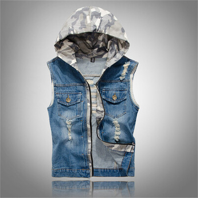

Toponeto Mens New Fashion Denim Vest Casual Cowboy Jacket In Shoulder Blouse