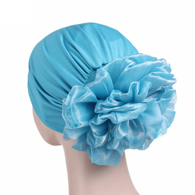 

2019 Fashion Women Head Wrap Headscarf Muslim Flower Elastic Hat Cover Free Size