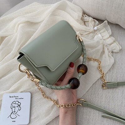 

Tailored Womens Fashion Beading Pure-Colour Cover Retro Shoulder Bag Flap Bag