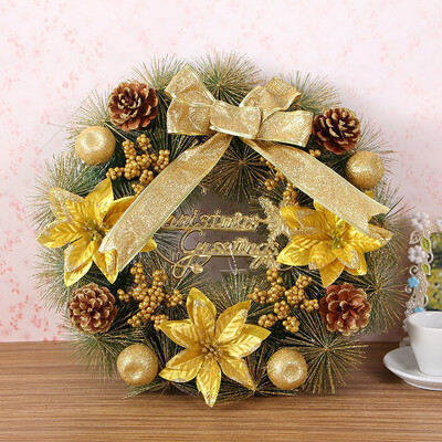 

Tailored Christmas Artificial Pine Cone Wreath Leaf Fall Door Wall Home Ornament 40cm