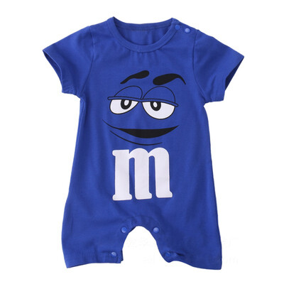 

Summer Newborn Baby Boy Romper Short Sleeve Jumpsuit Cartoon Printed Baby Rompers Overalls Newborn Baby Clothes 2 Colors