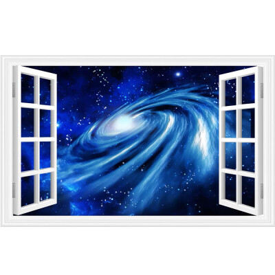 

〖Follure〗3D Star Galaxy Space Home Decor Art Fake Window New Wall Removable Stickers A