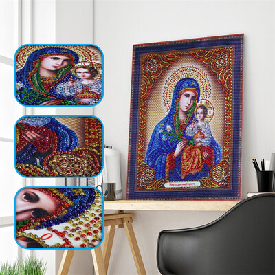 

Gobestart Special Shaped Diamond Painting DIY 5D Partial Drill Cross Stitch Kits Crystal R