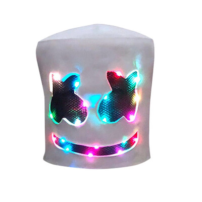 

New Hot 1PC Halloween LED Mask Marshmello Helmet Cosplay Costume Halloween Party Prop Bar DJ Mask Luminous Latex Masks