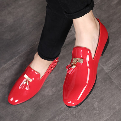 

Mens fashion bright leather mens shoes personalized rivet tide shoes