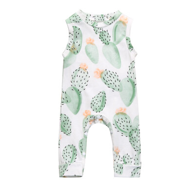 

Newborn Infant Baby Girl Boy Sleeveless Floral Romper Jumpsuit Clothes Outfits
