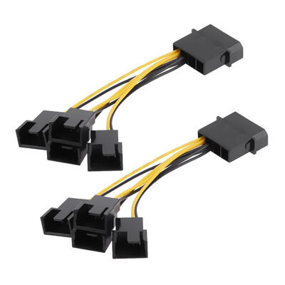 

D-Port Computer CPU PC Case Fan 3Pin Fan Cable 1 to 4 Ways Power Splitter