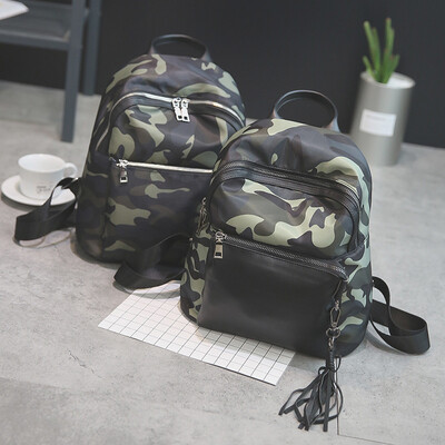 

New camouflage nylon womens backpack fashion sports trend girl camouflage backpack