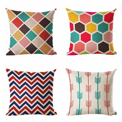 

Geometric striped pillow