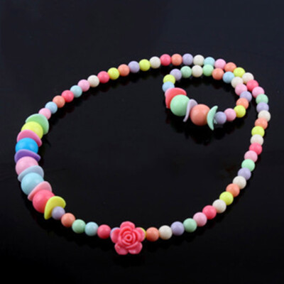 

Children Handmade Jewelry Sets Kid Baby Cute Bowknot Flower Necklace Bracelet