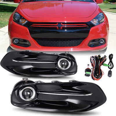 

for 2013-2016 Dodge Dart Clear Front Bumper Fog Light Lamps Kit w WiringSwitch1 Year warranty