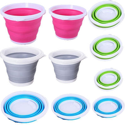 

New 3 510L Collapsible Silicone Bucket Outdoor Camping Barrel Fishing Pot