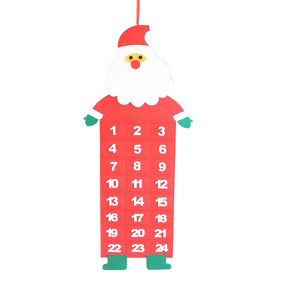 

Toponeto Christmas Advent Calendar & Pockets Felt Kids Wall Hanging Countdown Decors