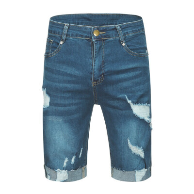 

Tailored Mens Summer Fashion Causal Slim Fit Sport Shredded Denim Shorts Jeans Pants