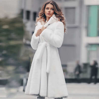 

Tailored Women Plus Size Short Faux Coat Warm Furry FauxLong Jacket Long Sleeve Outerwear