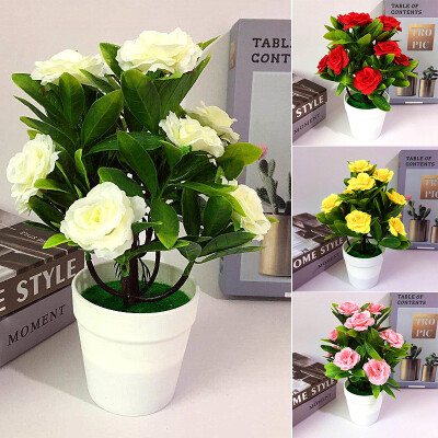 

Artificial Bouquet 12 Head Rose Silk Flowers Fake Leaf Wedding Party Decor Home