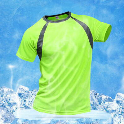 

Mens Breathable T Shirt Quick Dry Athletic Wicking Cool Running Gym Sports Tops