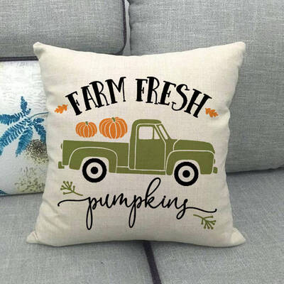 

Halloween Thanksgiving Cotton Linen Pillow Case Pumpkin Pillow Set Pumpkin Truck Maple Leaf Cushion Cover